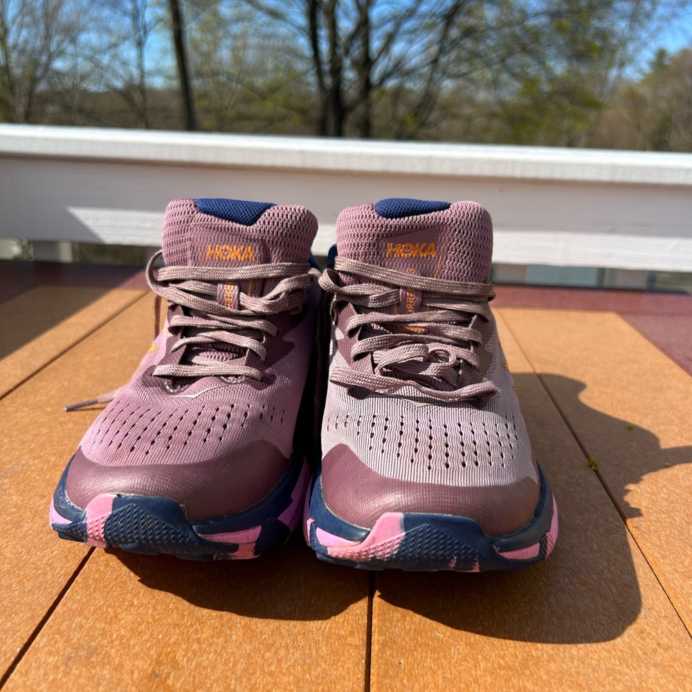Hoka Purple and Pink Athletic Shoes with Cushioned Midsole